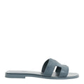 Hermes Oran Sandal Fringed Denim blue Tonnerre