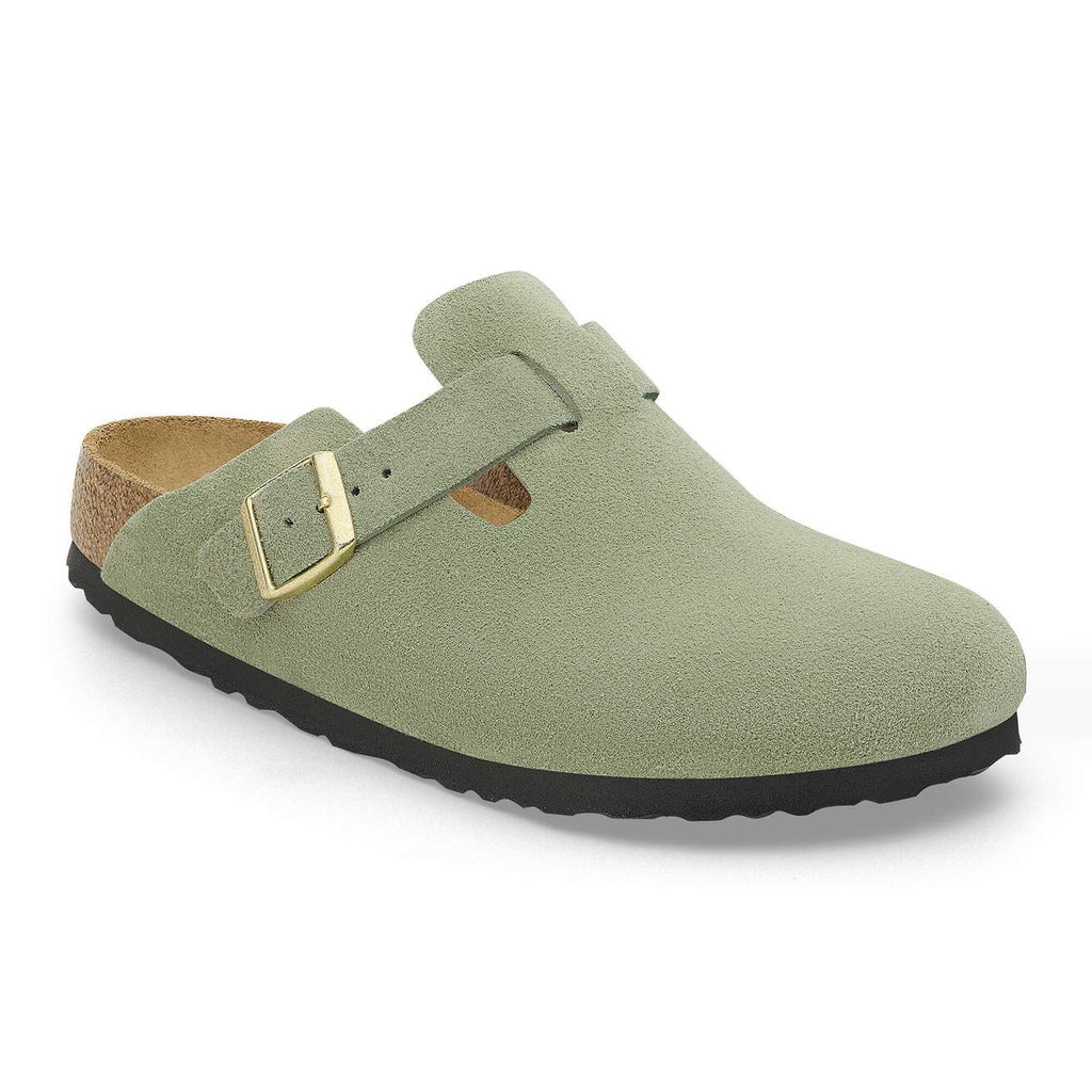 Boston Soft Footbed Suede Leather Green Tea