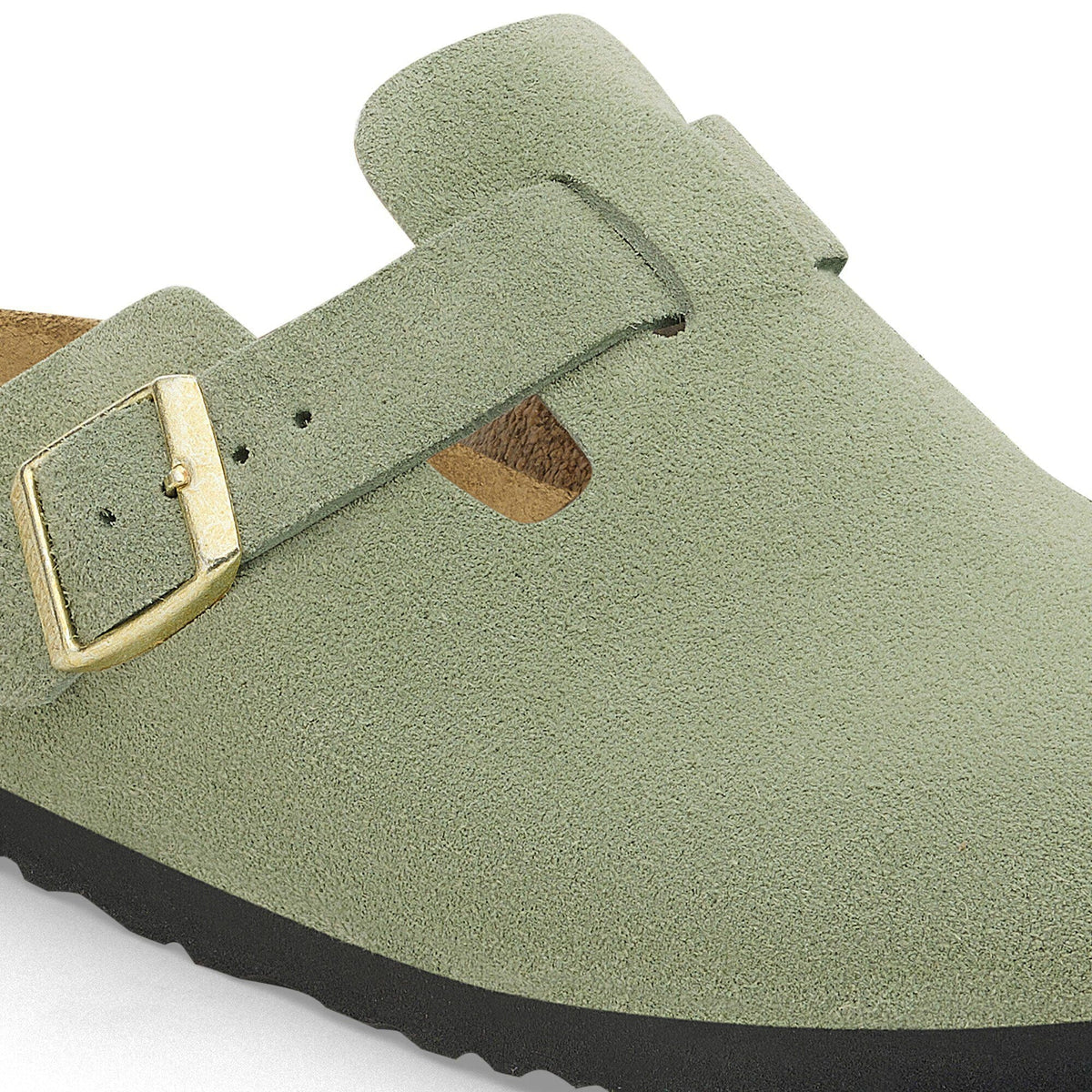 Boston Soft Footbed Suede Leather Green Tea