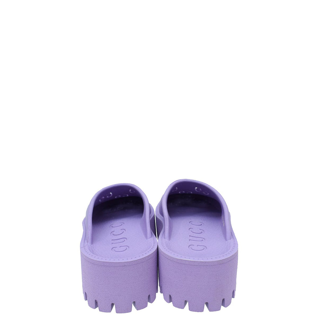Gucci Purple GG Platform Perforated Sandal