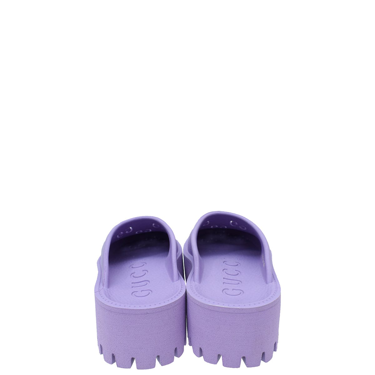 Gucci Purple GG Platform Perforated Sandal