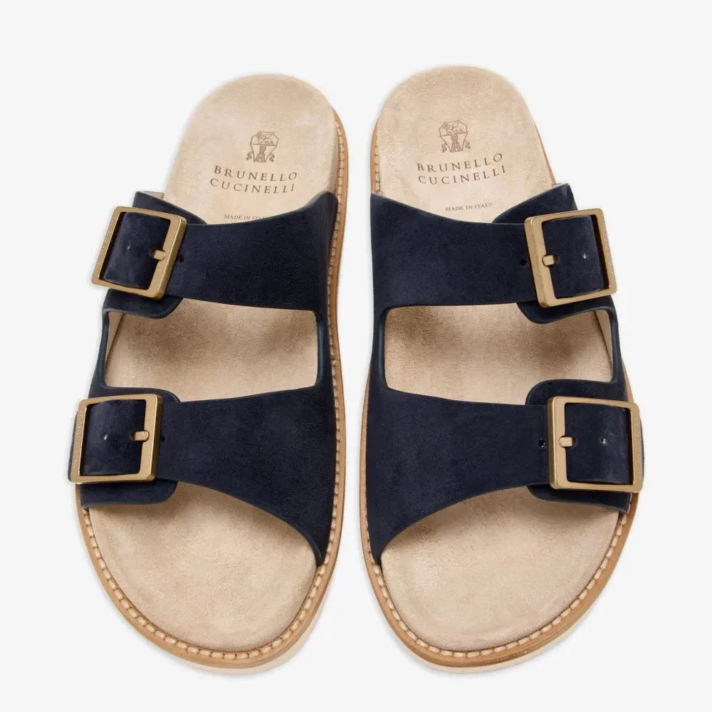 Brunello Cucinelli double-strap Black sandals