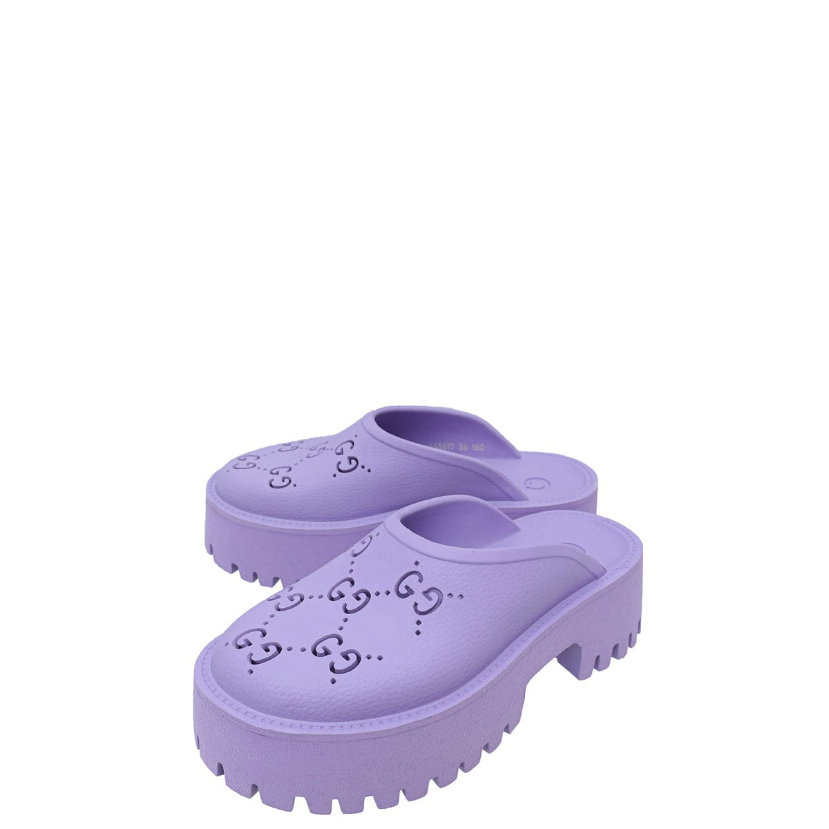 Gucci Purple GG Platform Perforated Sandal