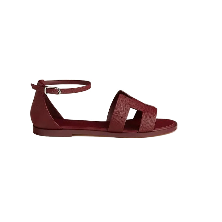 Hermès Santorini Sandals Epsom Rouge