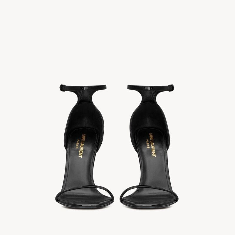 saint laurent OPYUM Sandals in patent leather BLACK