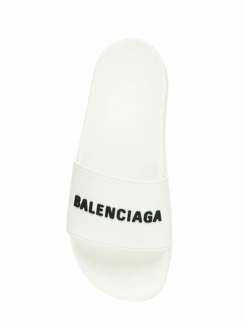 Sale BALENCIAGA - Logo Rubber Pool Slide Sandals