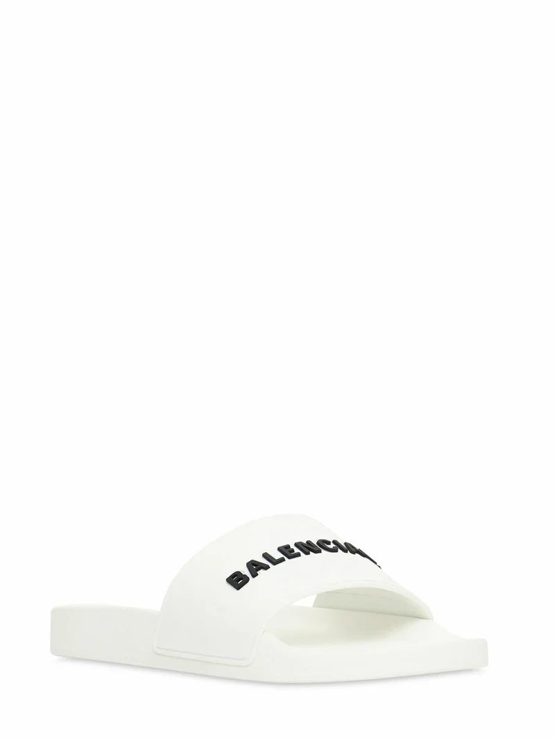 Sale BALENCIAGA - Logo Rubber Pool Slide Sandals