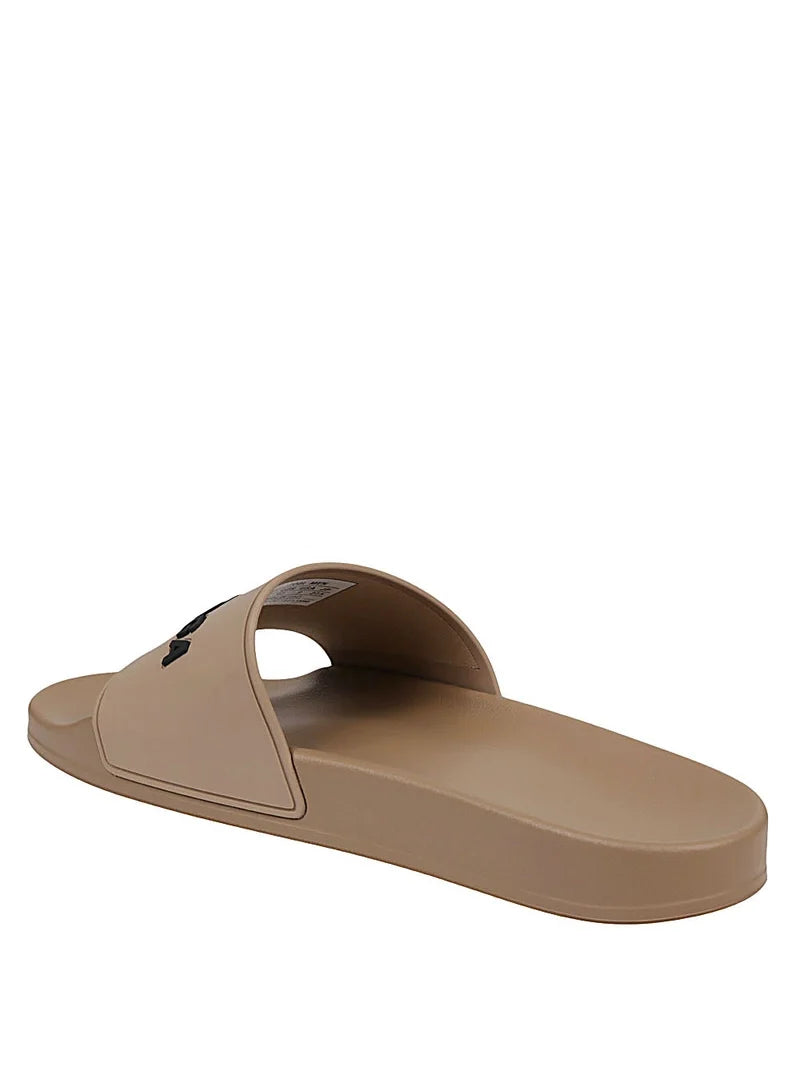 Sale BALENCIAGA - Slipper With Logo Dark Begie