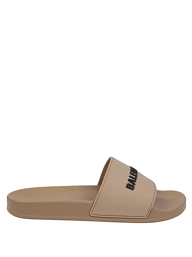 Sale BALENCIAGA - Slipper With Logo Dark Begie
