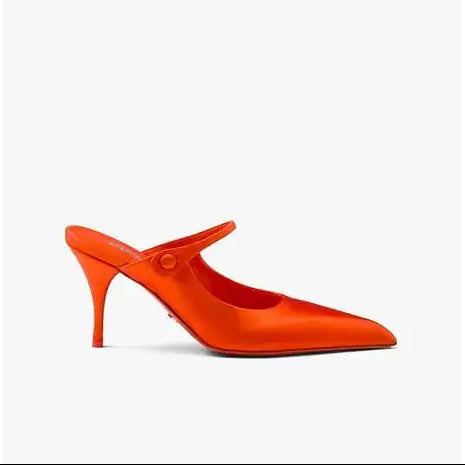 pointed-toe satin high heel pumps
