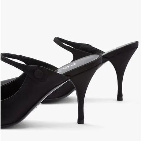 Prada pointed-toe satin high heel pumps