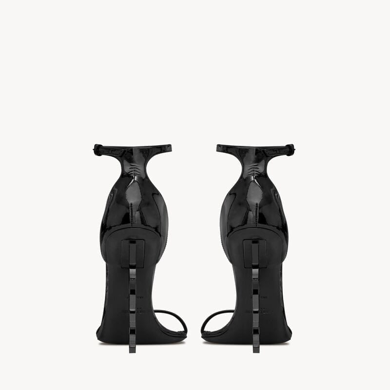 saint laurent opyum sandals in patent leather BLACK