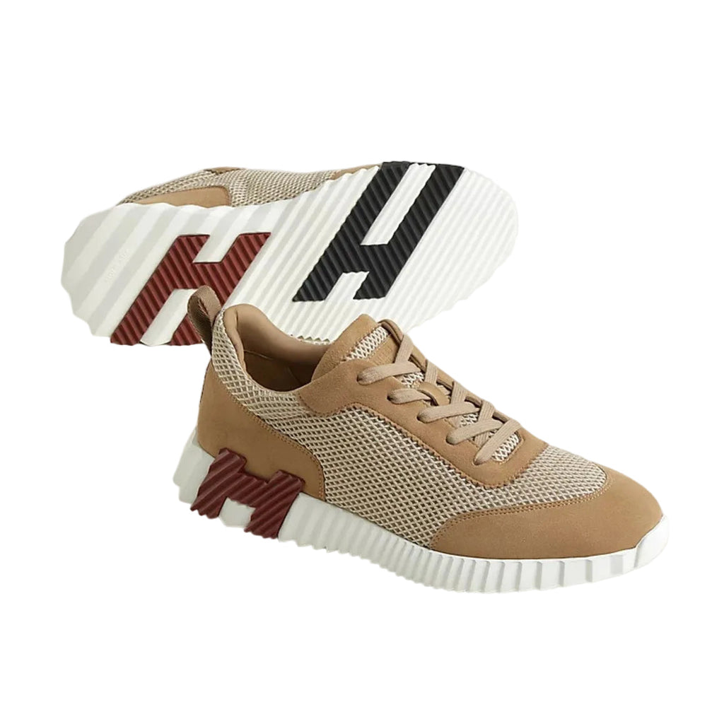 Hermès Paris Bouncing Beige Camel Sneakers