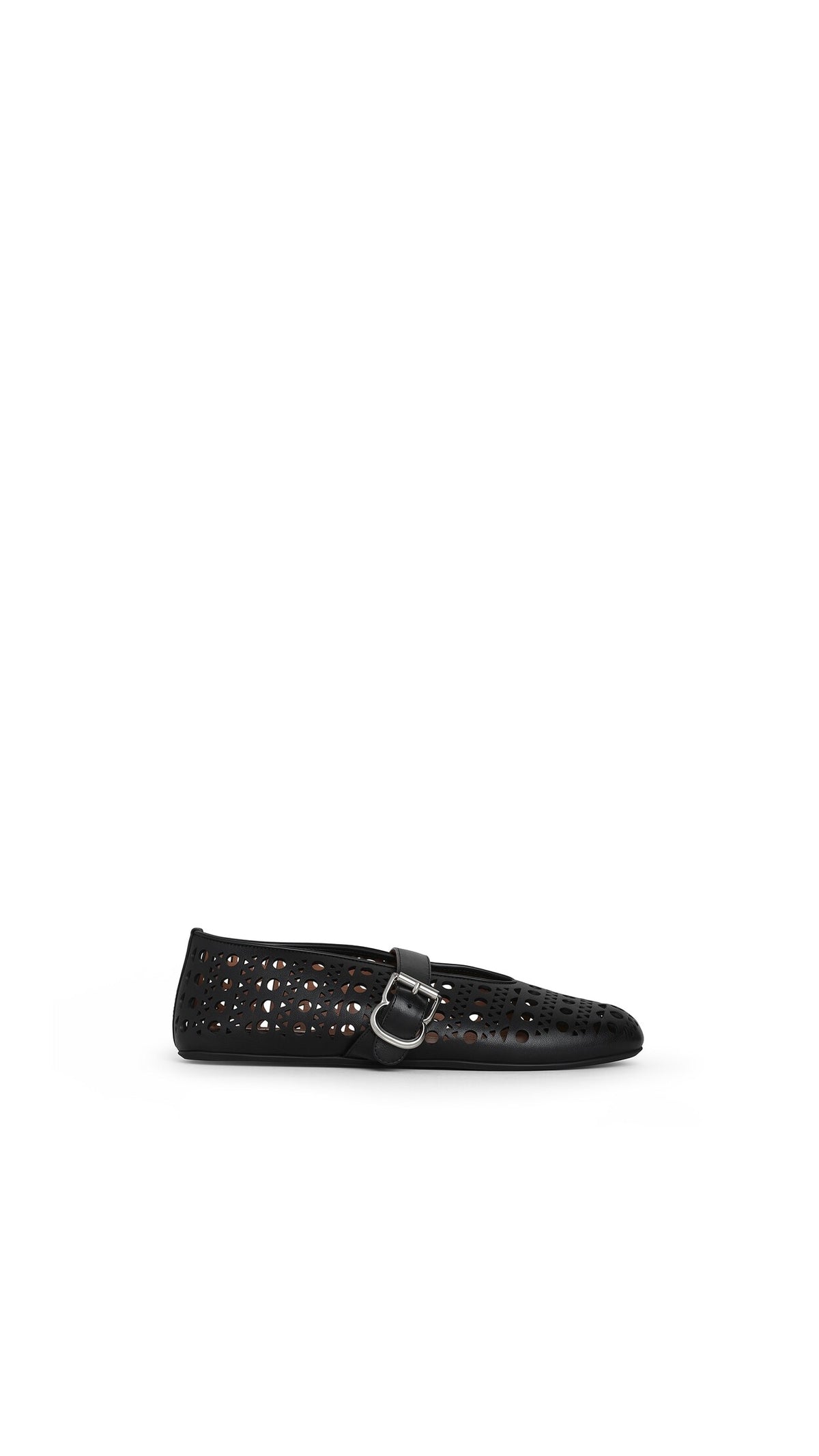 AlAiA  fishnet ballet flat  cut pattern  black