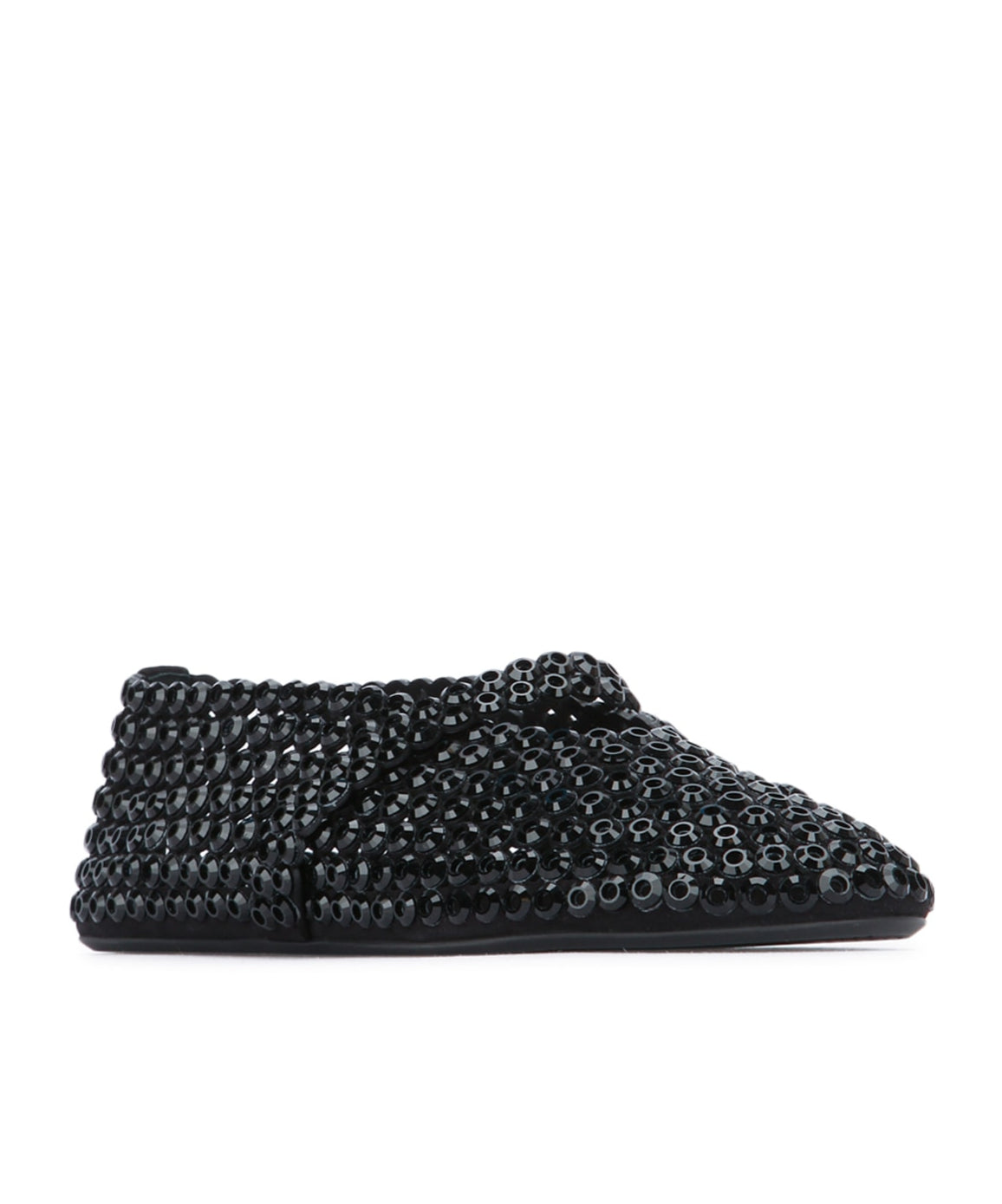 Alaïa Suede Glass-Embellished Ballet Black