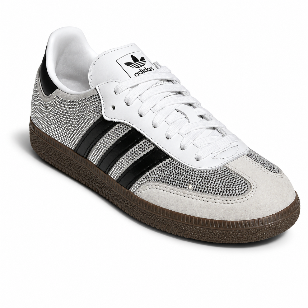 adidas Samba Og Rhinestone Crystal White Silver.