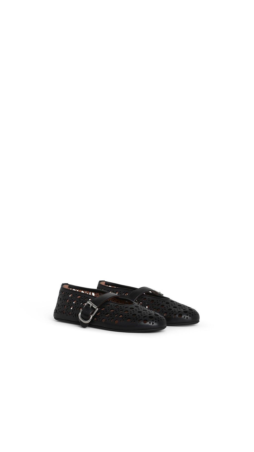 AlAiA  fishnet ballet flat  cut pattern  black