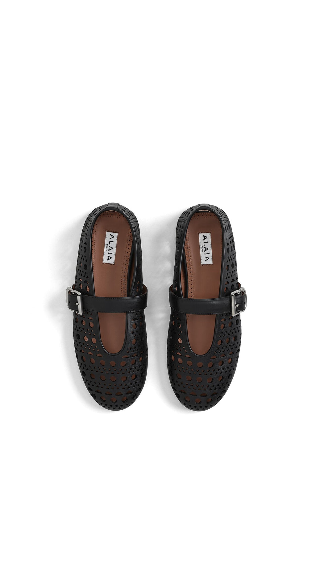 AlAiA  fishnet ballet flat  cut pattern  black