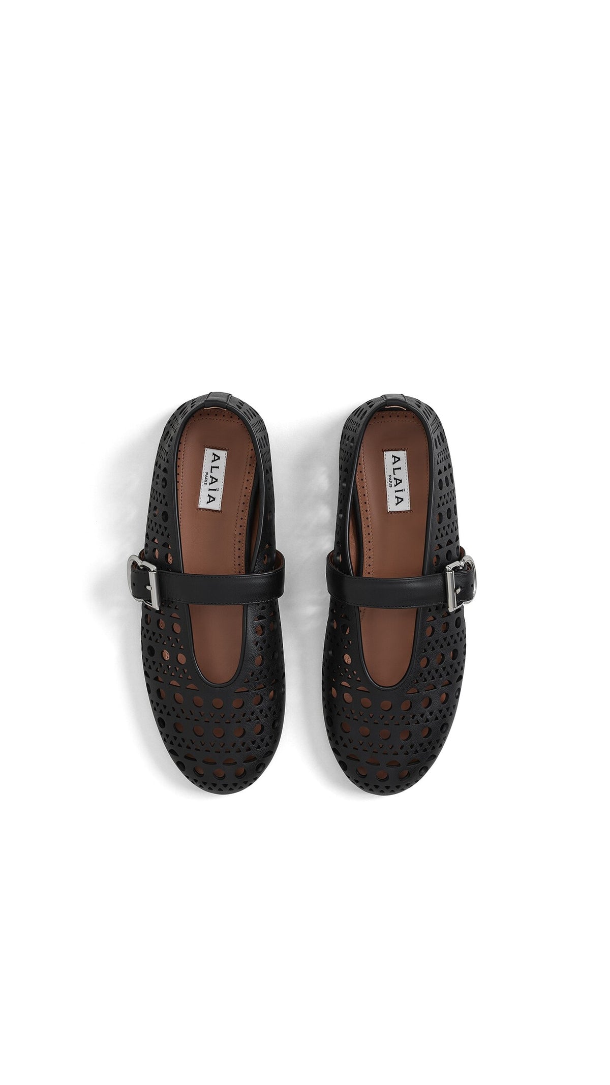 AlAiA  fishnet ballet flat  cut pattern  black