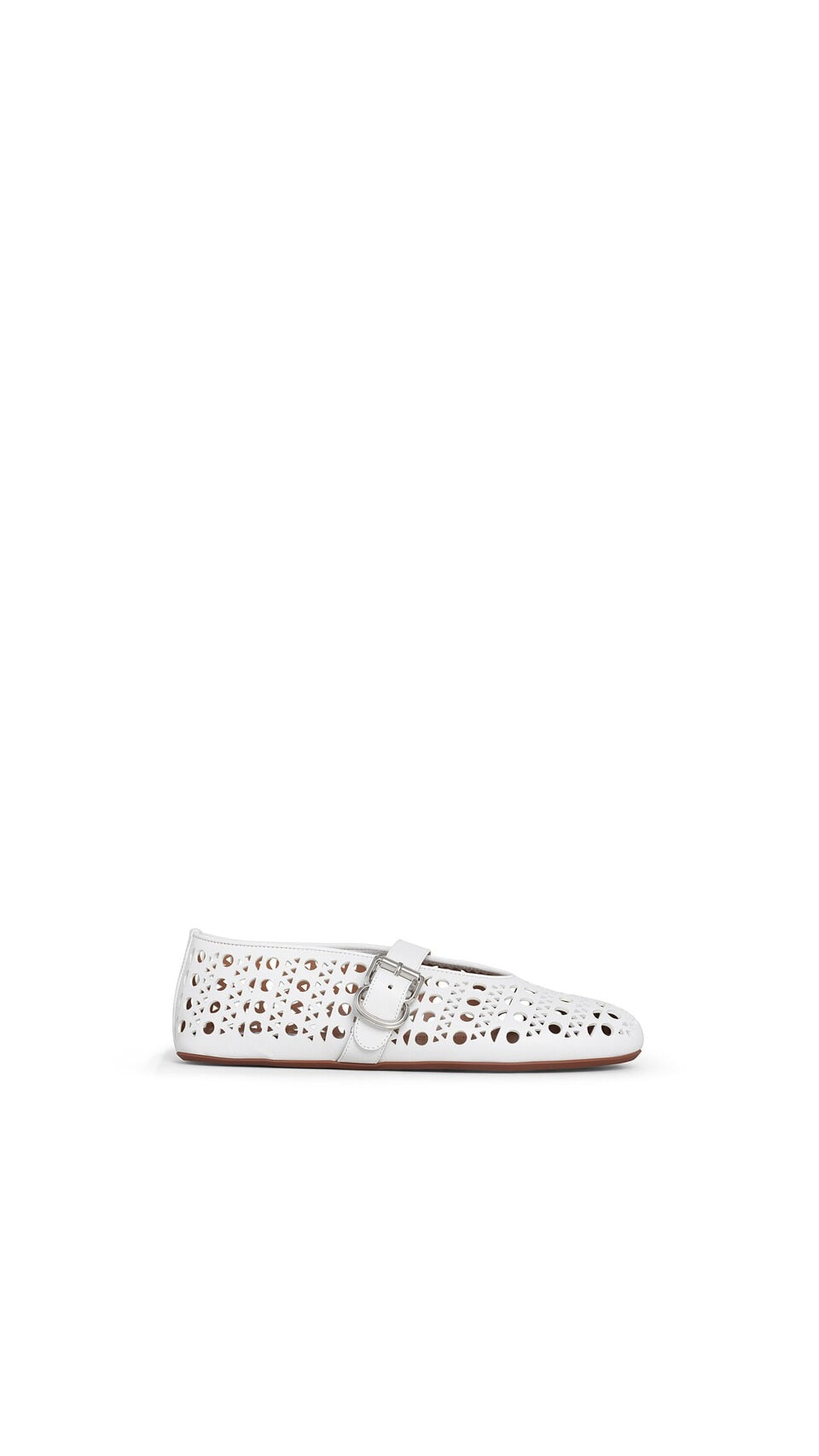 AlAiA  fishnet ballet flat  cut pattern  white