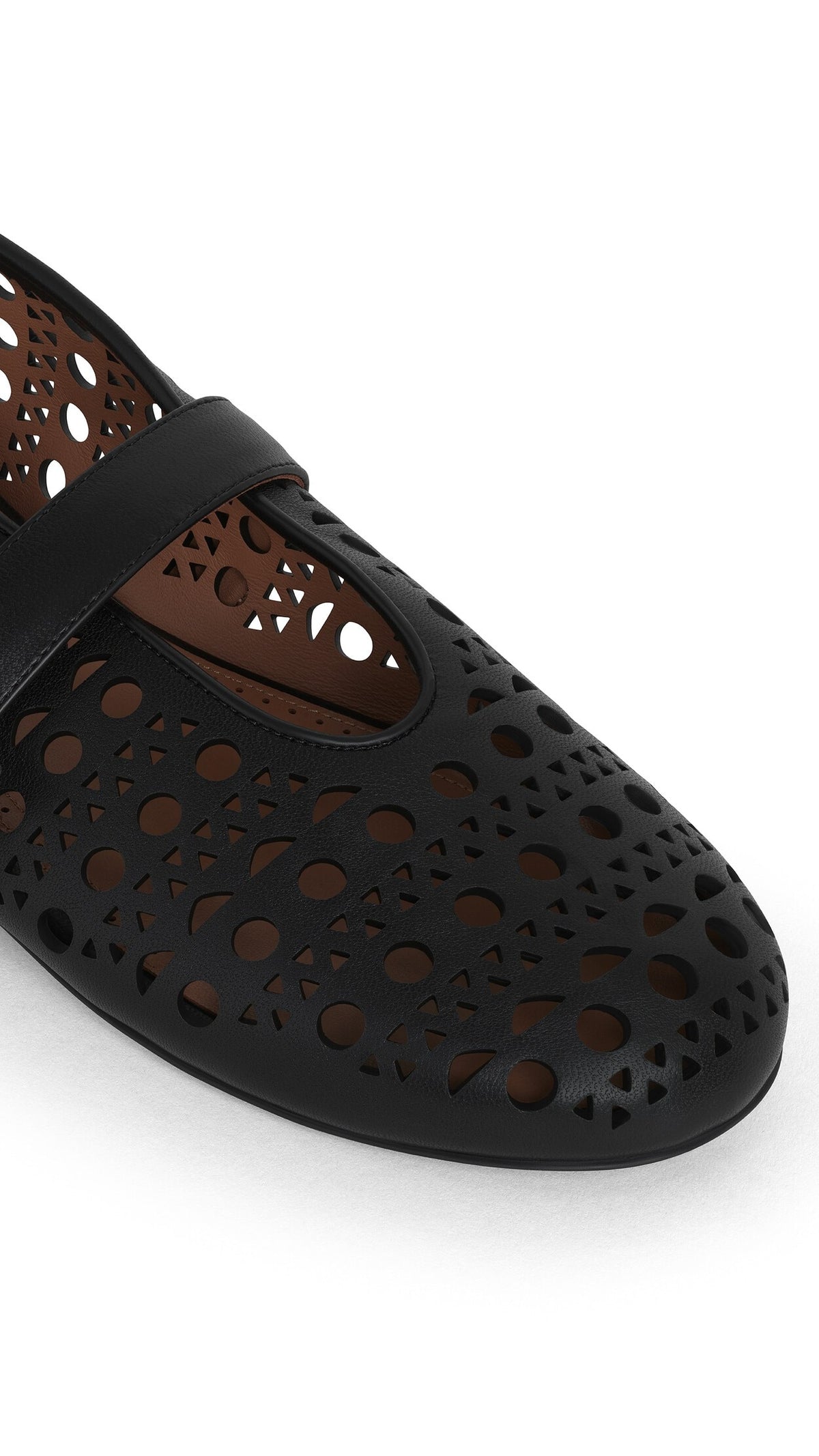 AlAiA  fishnet ballet flat  cut pattern  black