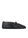 Alaïa Suede Glass-Embellished Ballet Black